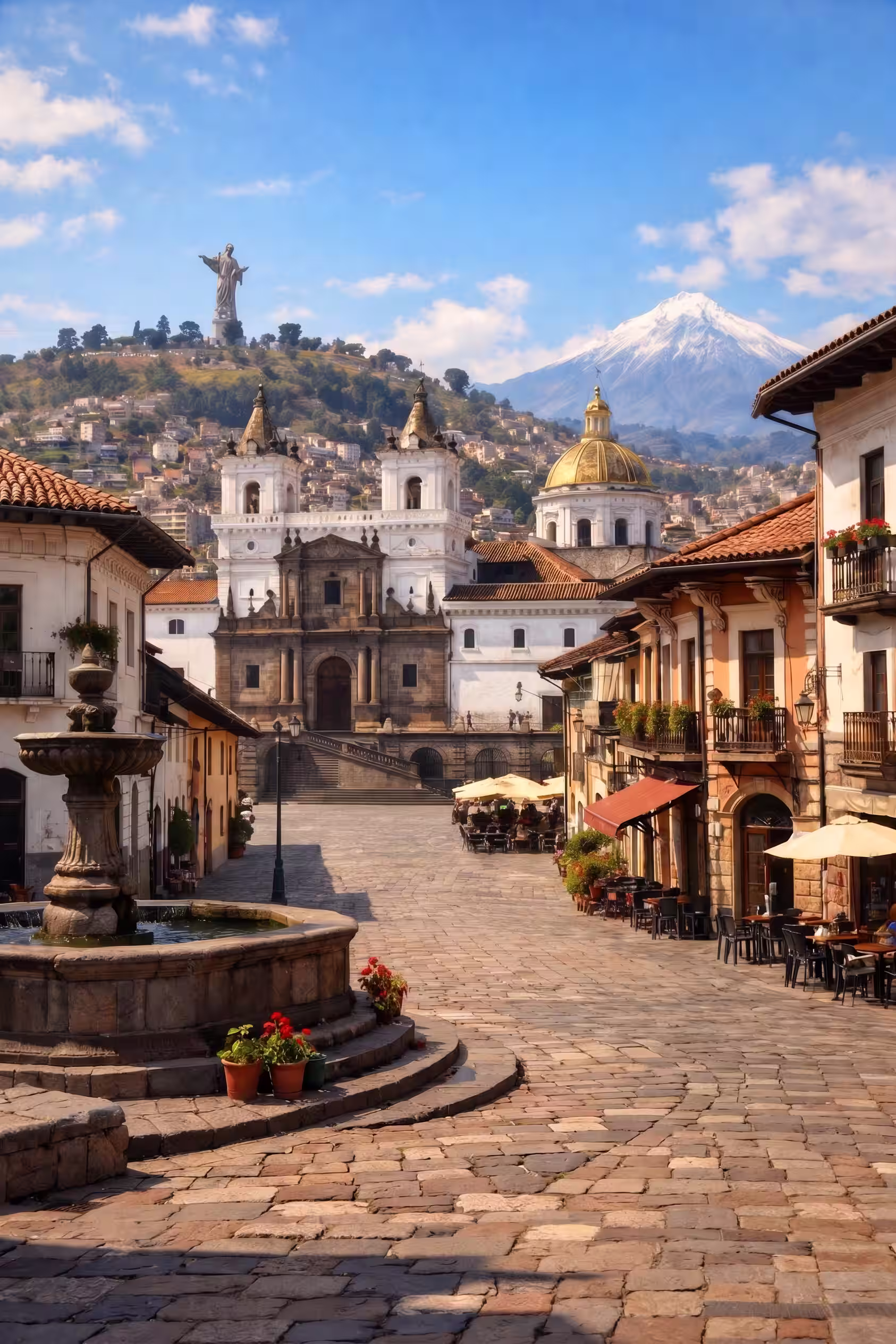Centro histórico de Quito y las montañas de su entorno